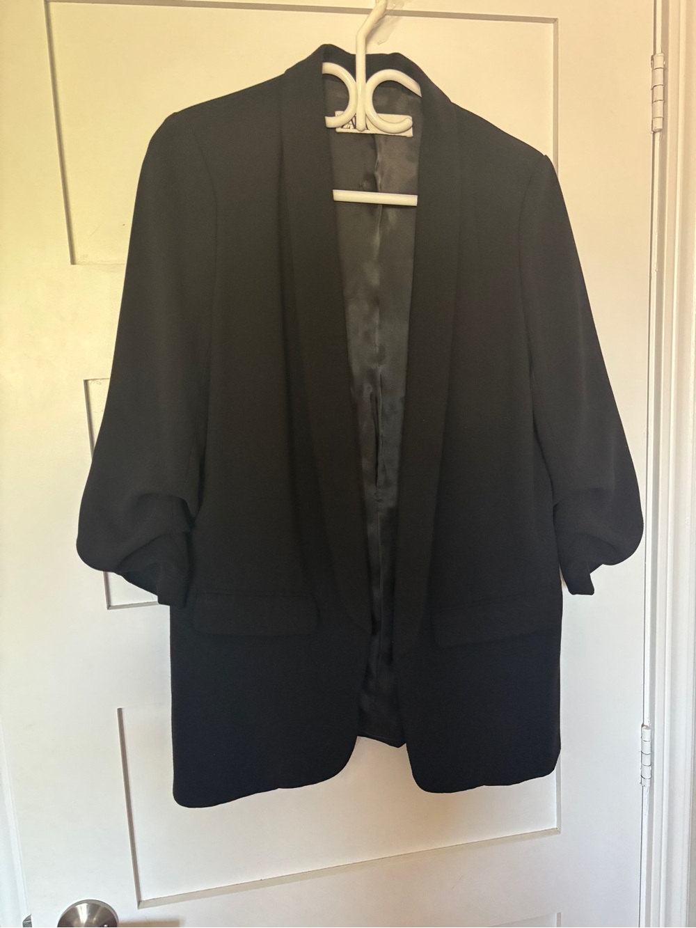 Zara Black Open-Front Relaxed Blazer